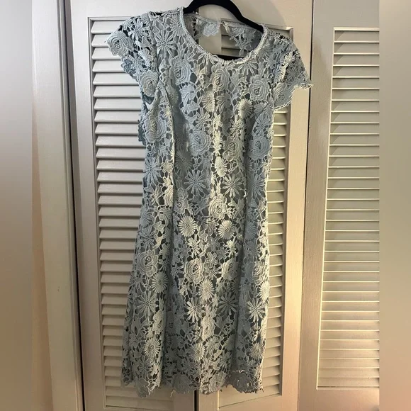 Lulu's Soft Blue Lace Mini Dress - Picture 11 of 11